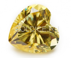 Сердце 5*5 (золотой) фианит