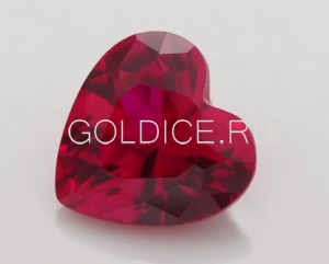 Сердце 5*5 (рубин) фианит