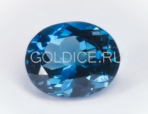 Овал 4*5 мм (голубой топаз синтетический)№59