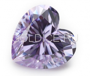 Сердце 5*5 (лаванда) фианит