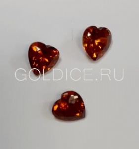 Сердце 4*4 (гранат)terbium#16 фианит