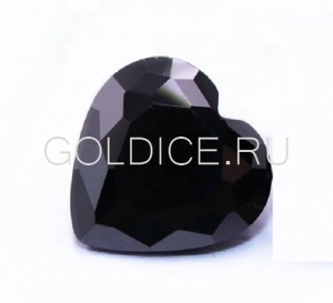 Сердце 3 * 3 (чёрный) фианит