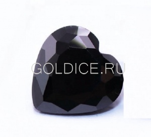 Сердце 3 * 3 (чёрный) фианит