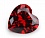 Сердце 4*4 (гранат темный) фианит