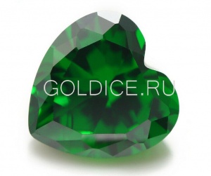 Сердце 7*7 (изумруд синтетический) 