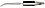 Пинцет стальной обратный с накладками №322 B (изогнутый)