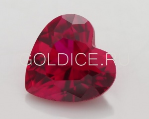 Сердце 8*8 (рубин) фианит