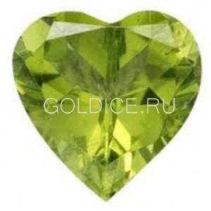 Сердце 6*6 (хризолит)terbium#21 фианит
