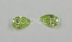 Груша 4*5 мм  (зеленый светлый) фианит