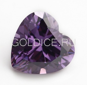 Сердце 8*8 (аметист) фианит