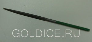 Напильник Vallorbe GH261В (треугольный, зеленая ручка) очень тонкая насечка